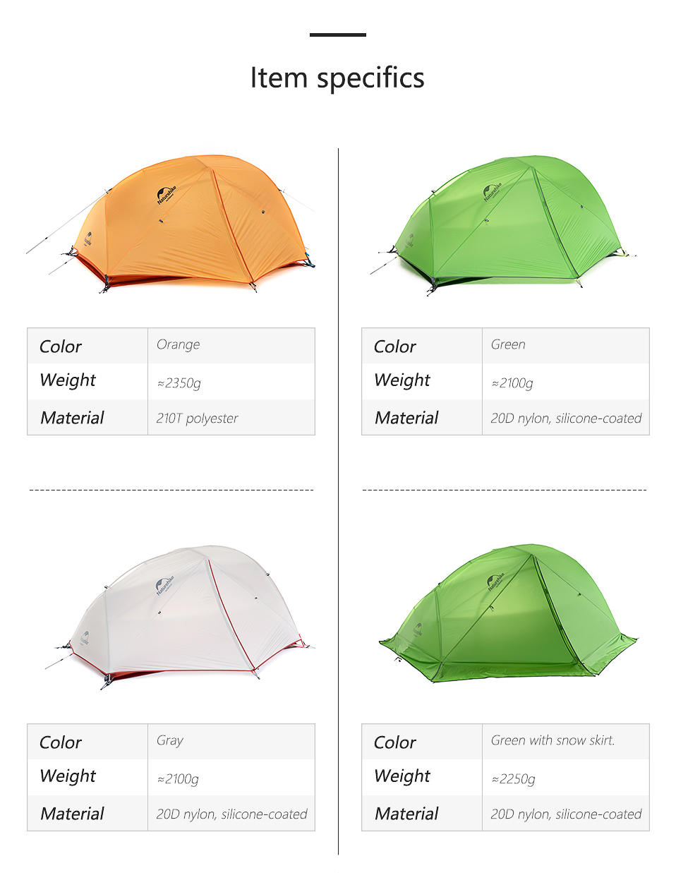 Cheap Goat Tents  Star River Camping Tent Upgraded Ultralight 2 3 Person 4 Season Tent With Free Mat Outdoor NH17T012 T Tents 